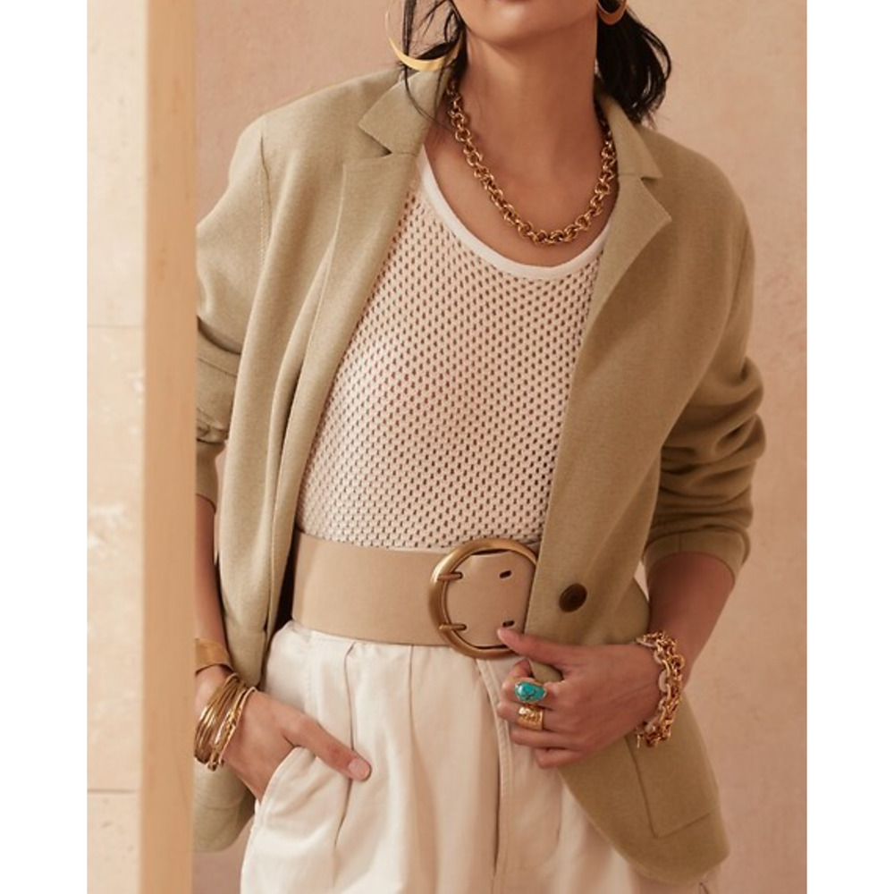Banana Republic Khaki Tan Sweater Blazer